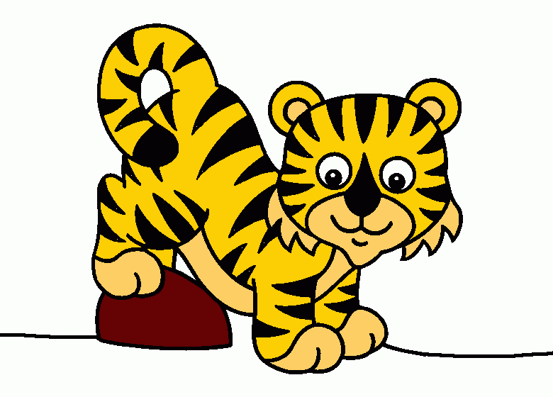 gratis malvorlagen kleiner Tiger