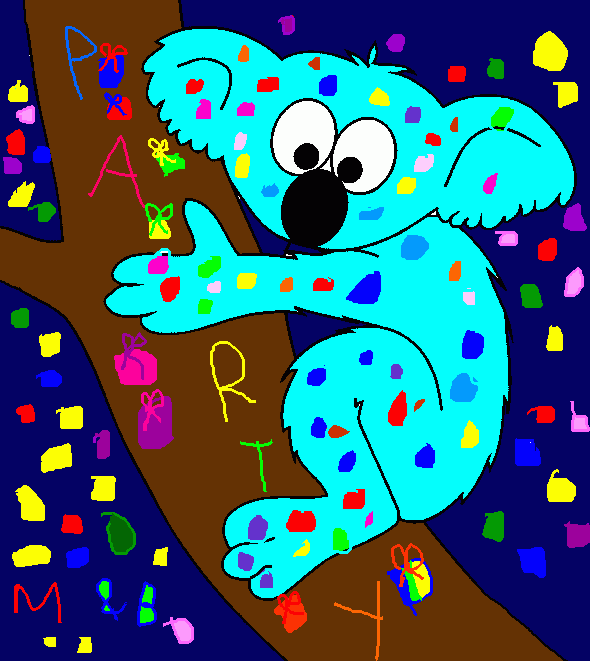 gratis malvorlagen koala party