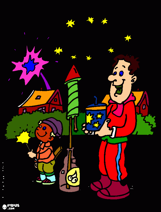 gratis malvorlagen Komisches Feuerwerk