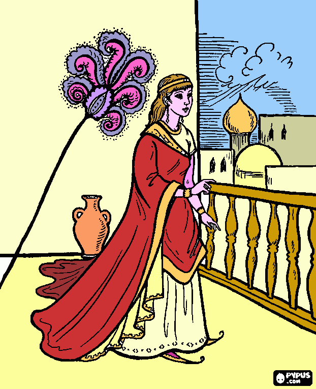 Ausmalbilder Königin Esther , Königin Esther zum ausdrucken