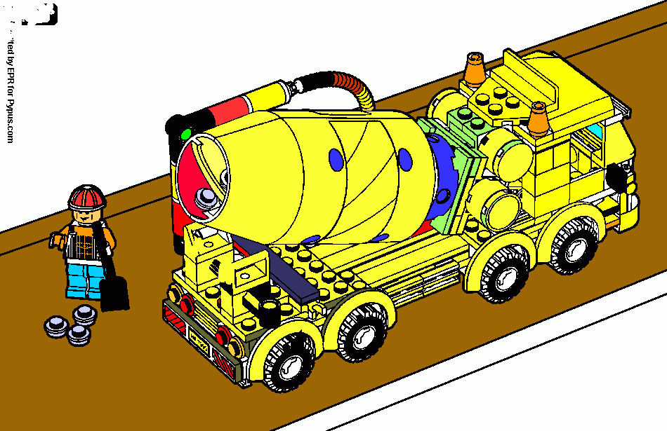 gratis malvorlagen LEGO Betonmischer