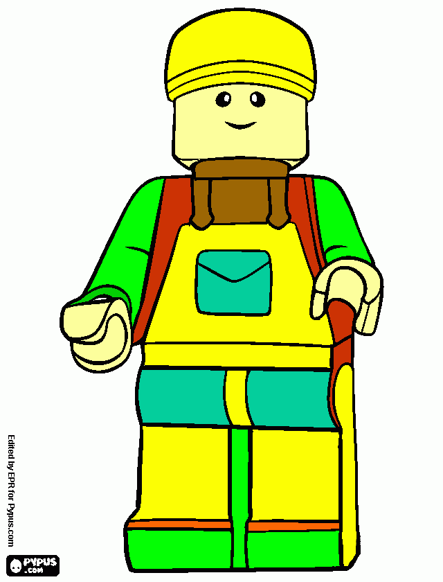 gratis malvorlagen Legomann FLORIAN