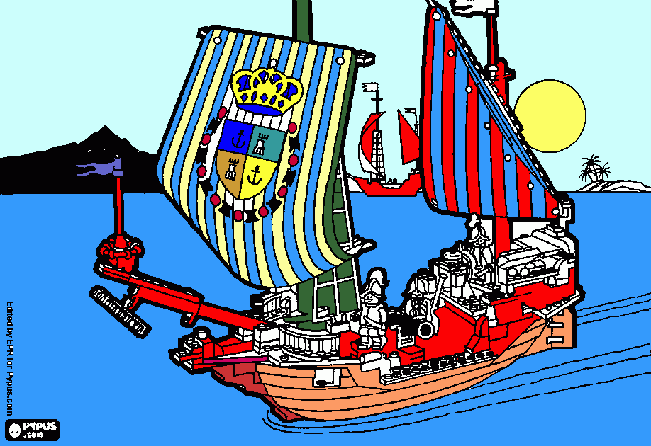 gratis malvorlagen Legoschiff