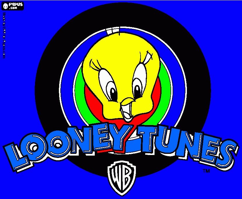 gratis malvorlagen looney tunes logo mit tweety
