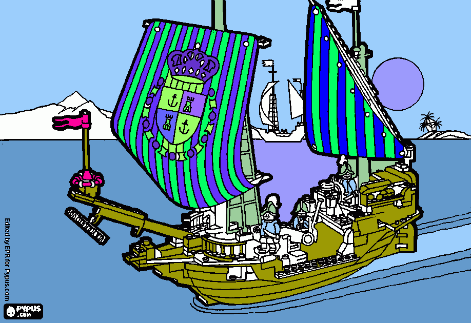 gratis malvorlagen Luca Lego Schiff