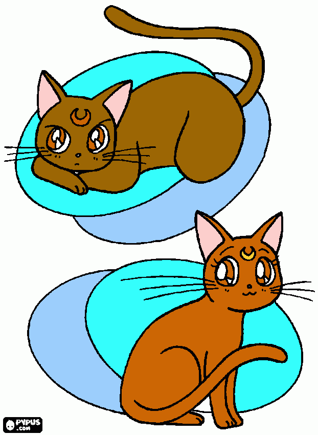 gratis malvorlagen luna und artemis