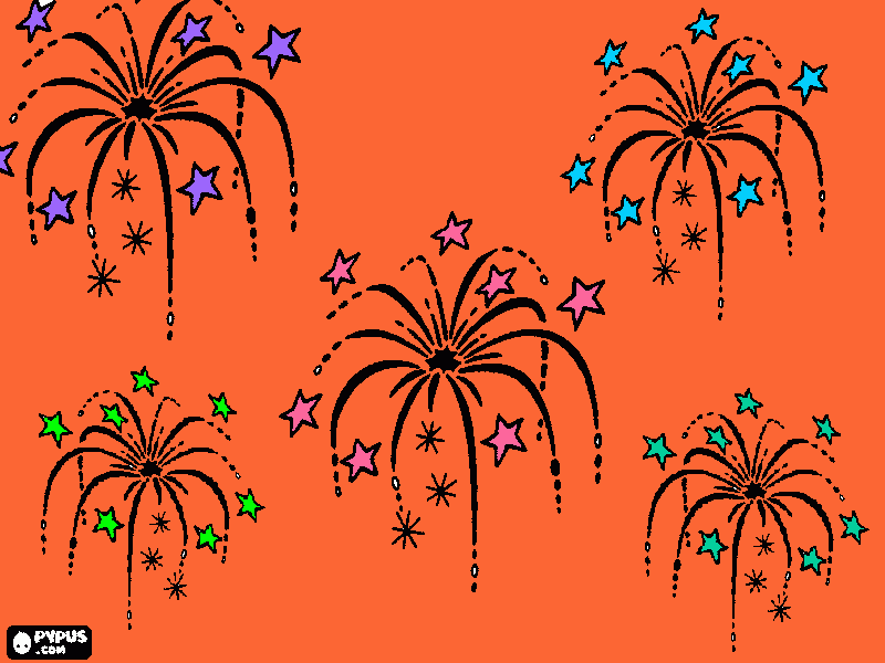 gratis malvorlagen Lustiges Feuerwerk