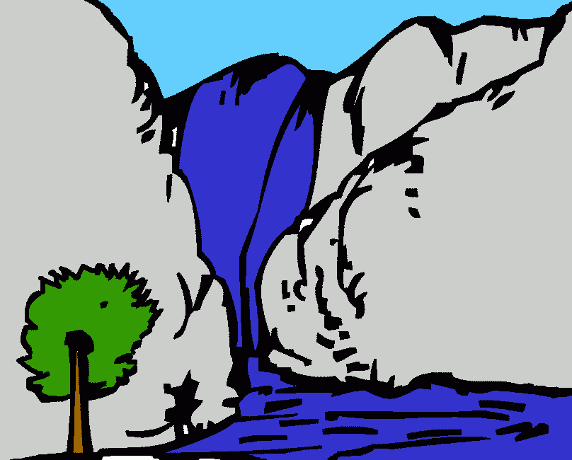 gratis malvorlagen Malvorlage Wasserfall