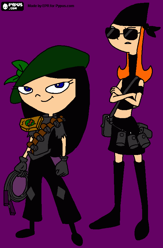 gratis malvorlagen Malvorlagen Isabella und Candace sind Teil des Widerstands in der zweiten Diemension, Film Phineas und Ferb Ausmalbilder zum ausdrucken