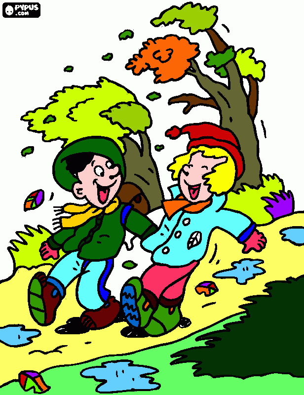 gratis malvorlagen Margots-Herbstwanderung