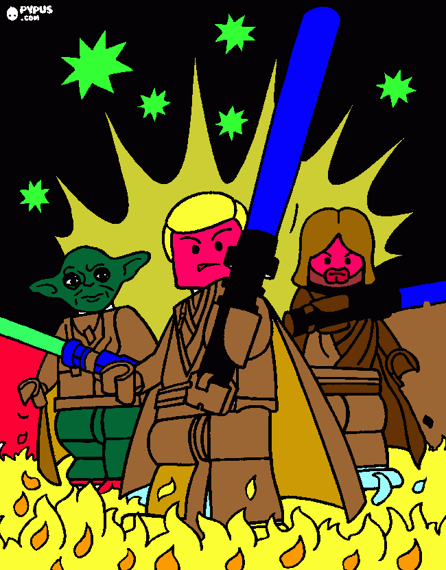 gratis malvorlagen Meister Yoda and Friends