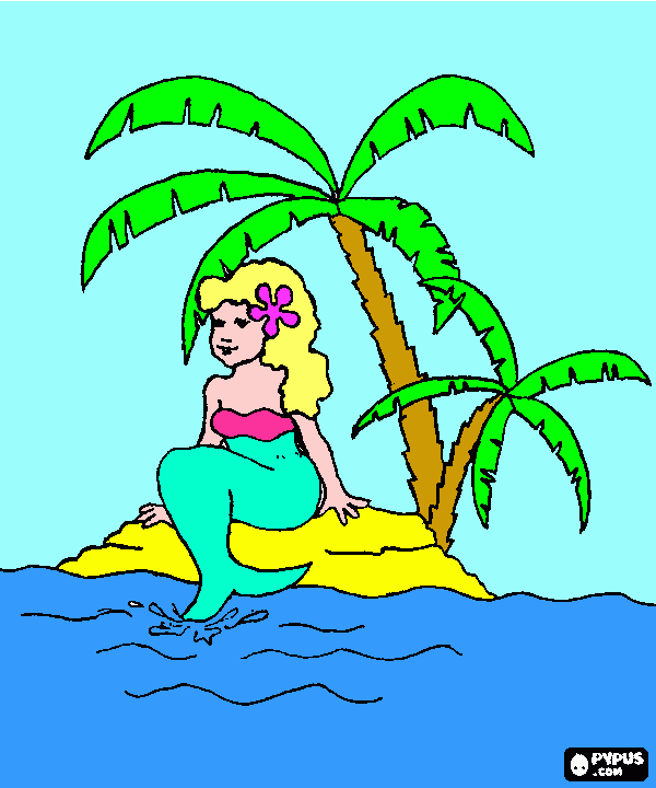 gratis malvorlagen Mermaid