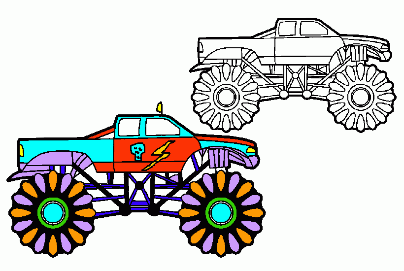 gratis malvorlagen monstertruck
