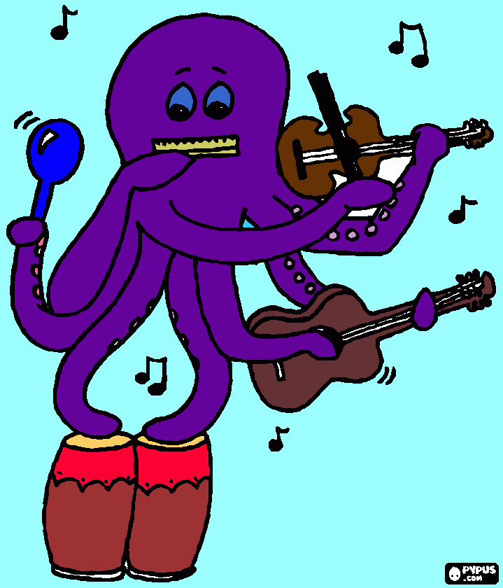 gratis malvorlagen musig Oktopus