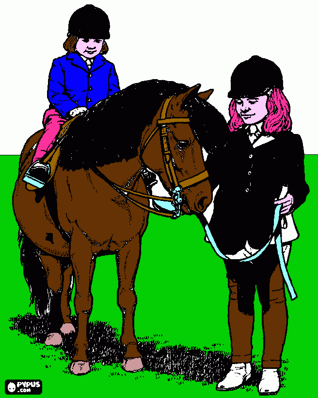 gratis malvorlagen Mädchen ponyreiten
