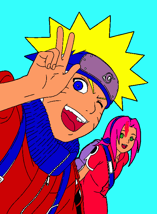 gratis malvorlagen NARUTO UND SAKURA