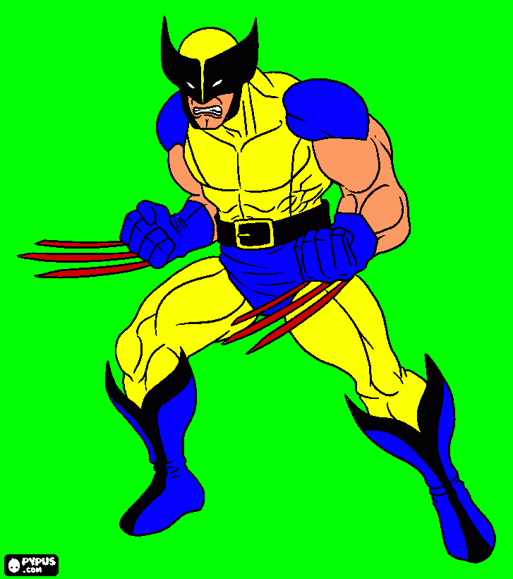 gratis malvorlagen Old Comic Style Wolverine mit roten Krallen