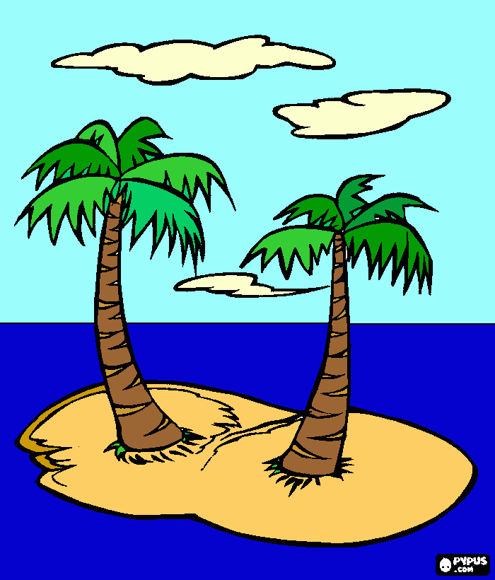 gratis malvorlagen palmeninsel