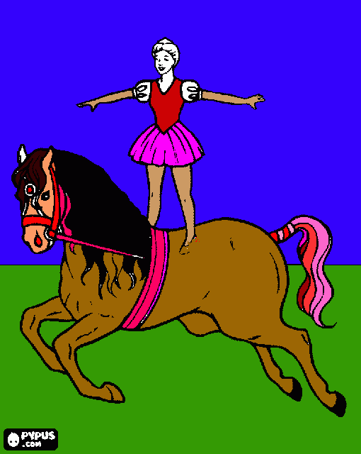 gratis malvorlagen Pferd mit Ballerina