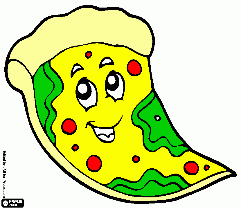 gratis malvorlagen Pizzastück