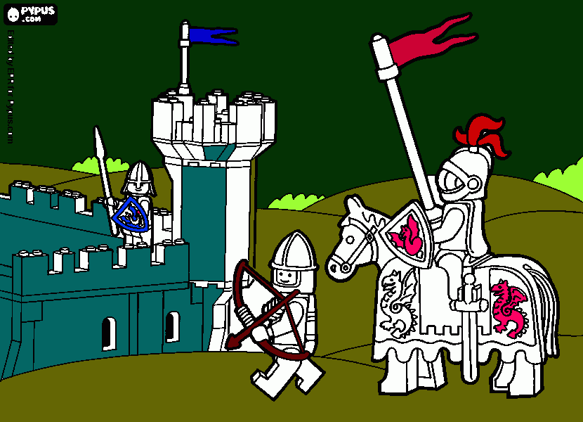 gratis malvorlagen Playmobil Burg