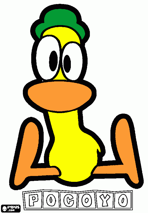 gratis malvorlagen pocoyo - pato - malvorlage