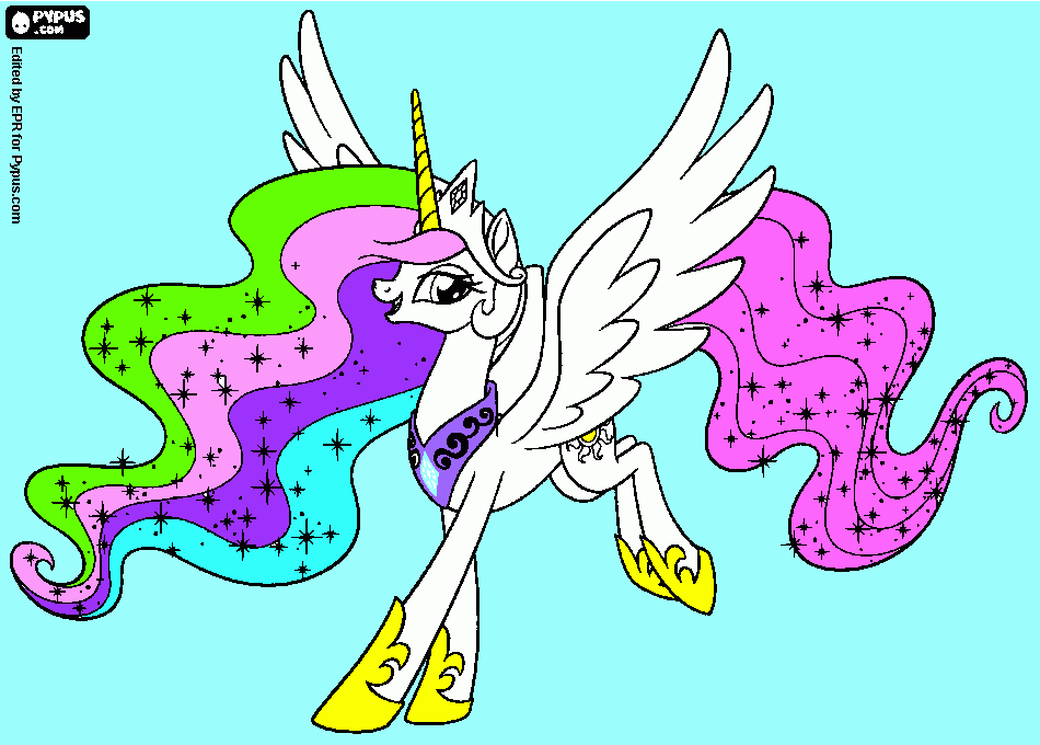 gratis malvorlagen Prinzessin Celestia