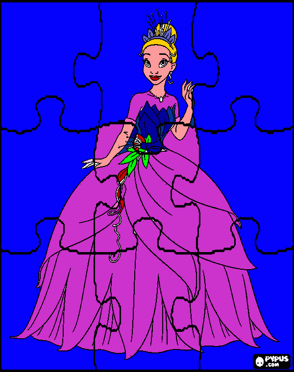 gratis malvorlagen Prinzessin puzzle