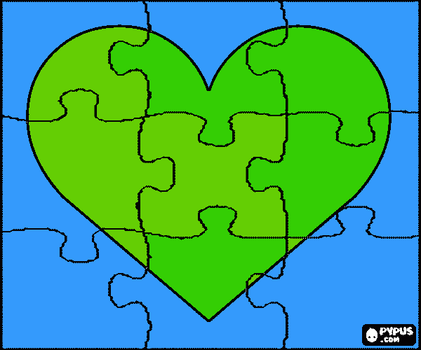 gratis malvorlagen puzzelherz