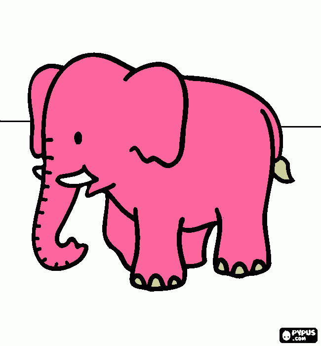 gratis malvorlagen rosa Elefant