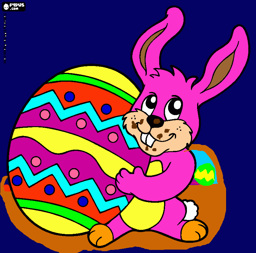 gratis malvorlagen Rosa hase mit Osterei
