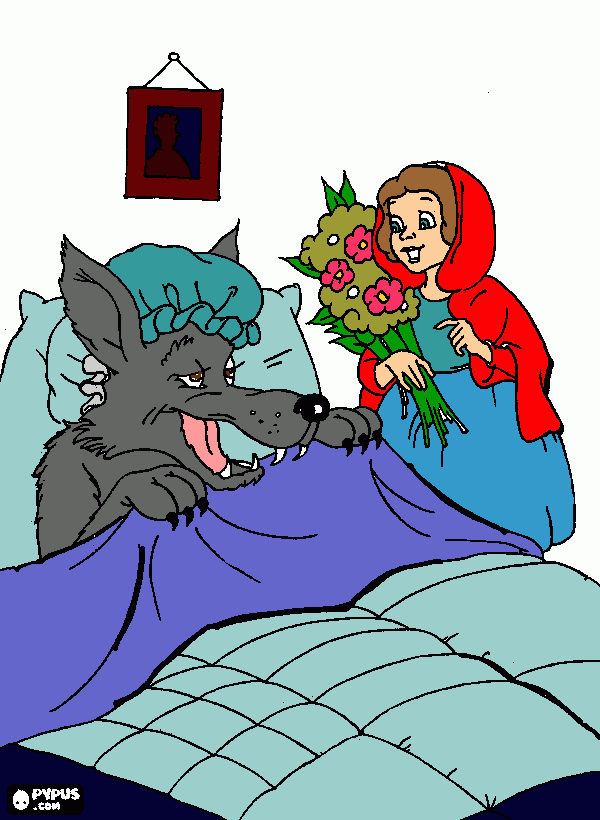 gratis malvorlagen rotkäppchen wolf