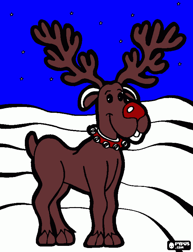 gratis malvorlagen Rudolph the red nosed reindeer