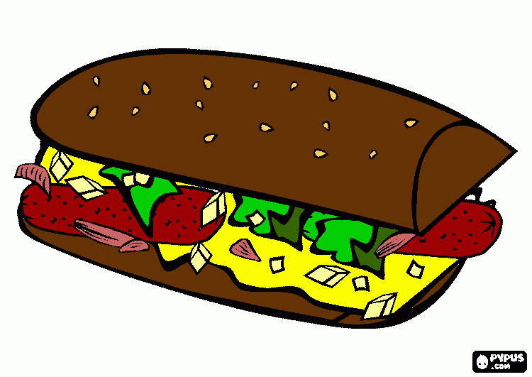 gratis malvorlagen sandwich