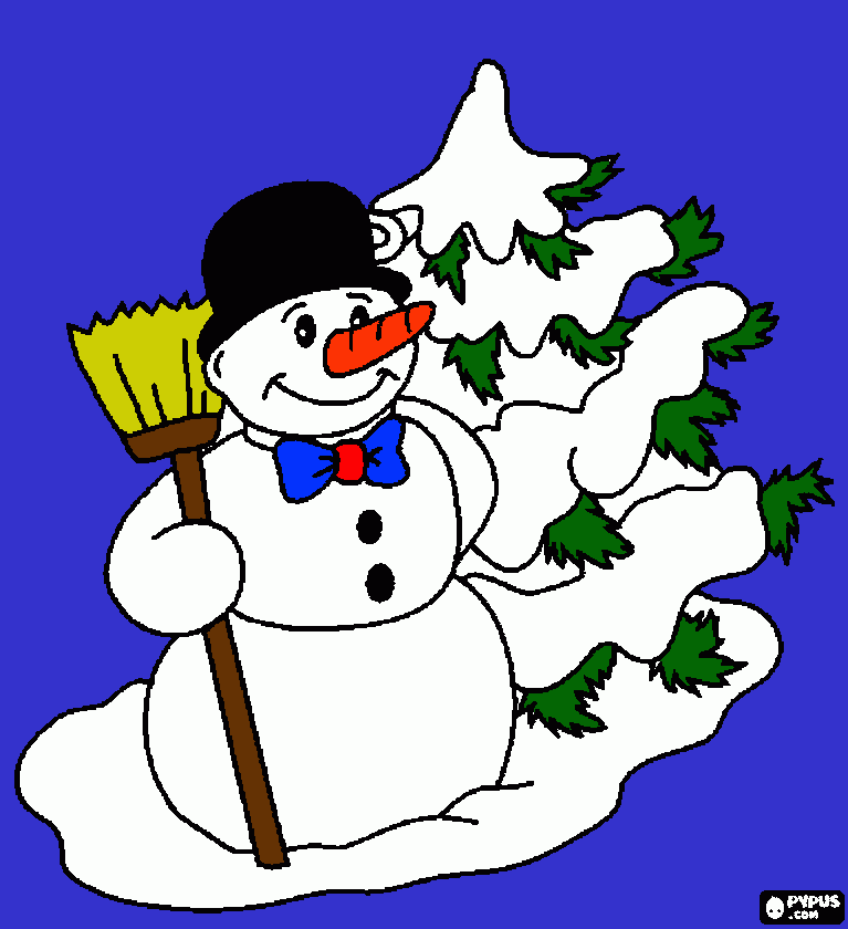 gratis malvorlagen Schneemann von Fidel