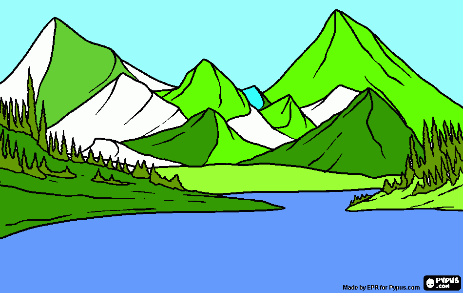 gratis malvorlagen schöne Wasser Landschaft