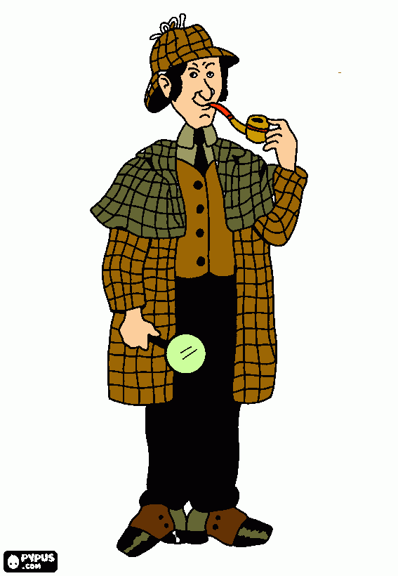 gratis malvorlagen Sherlock Holmes