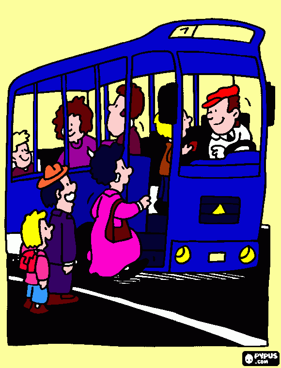 gratis malvorlagen Stadtbus unterwegs