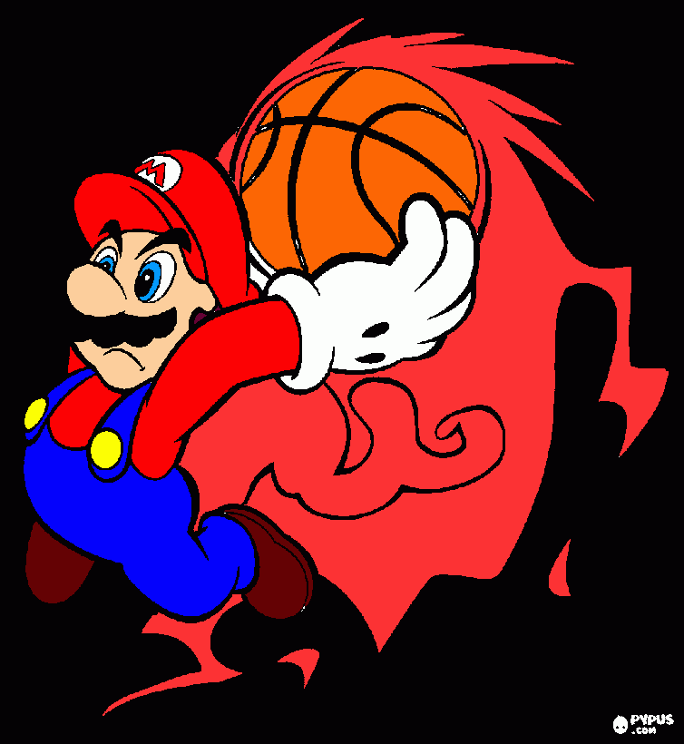gratis malvorlagen super mario basgeball