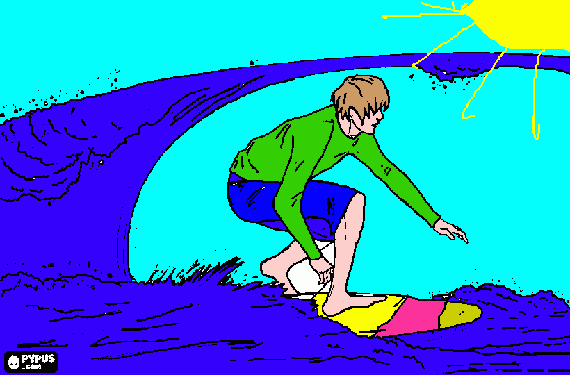 gratis malvorlagen Surfer
