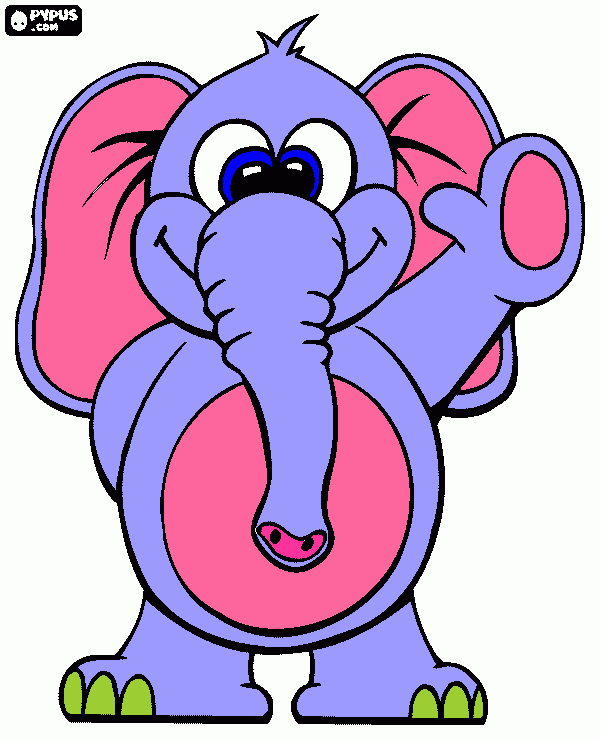 gratis malvorlagen Süsser Elefant