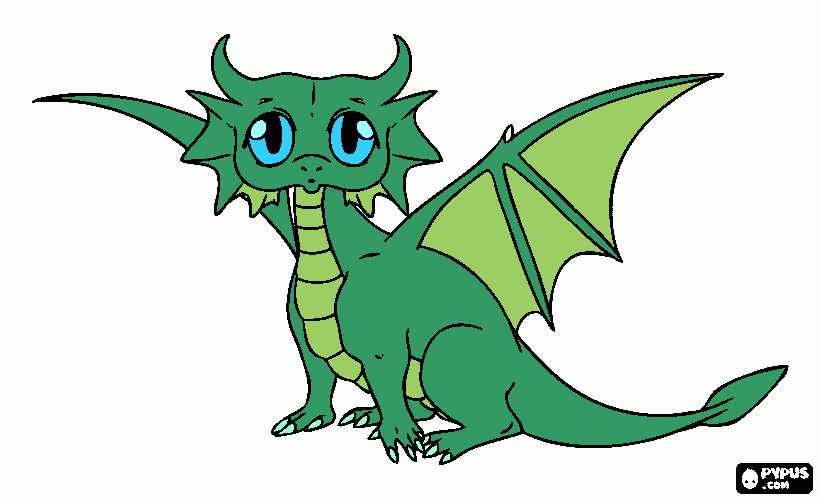 gratis malvorlagen süßer Drache