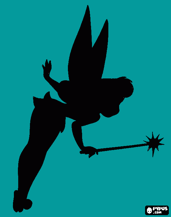 gratis malvorlagen Tinkerbell Wand