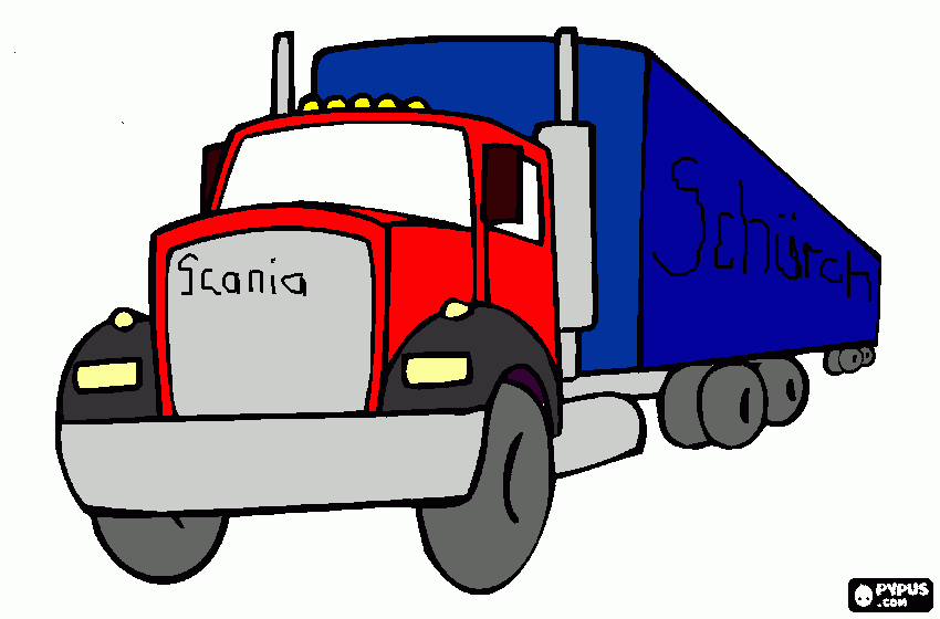 gratis malvorlagen Trucker