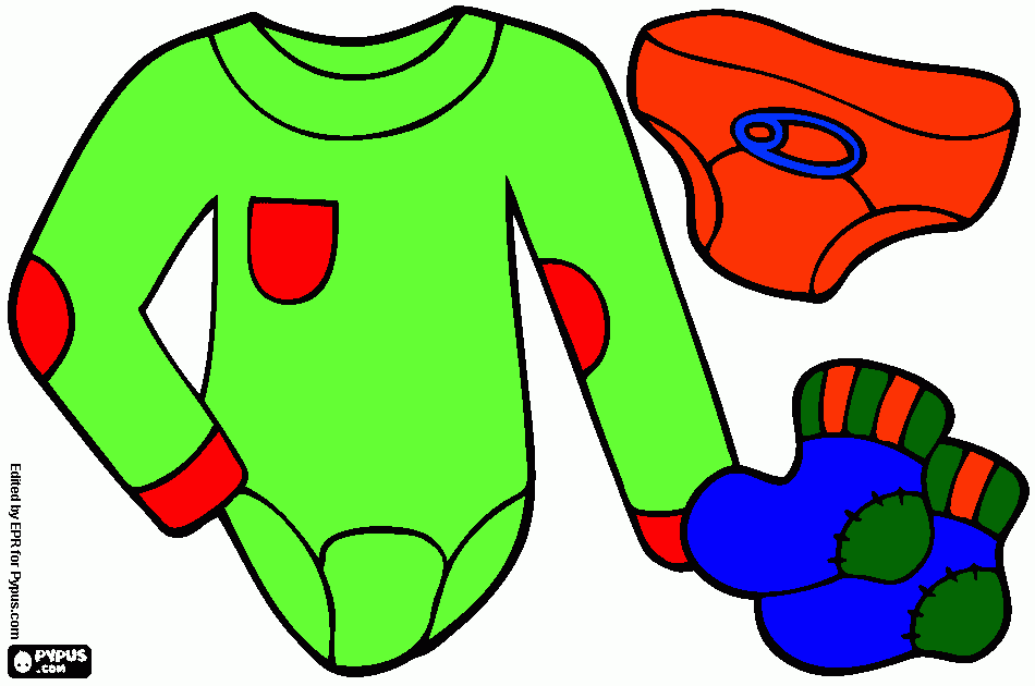 gratis malvorlagen Unterwäsche für babys