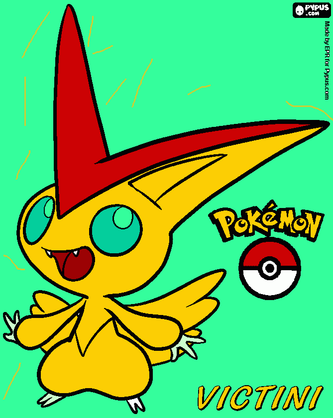 gratis malvorlagen Victini das Triumph Pokemon