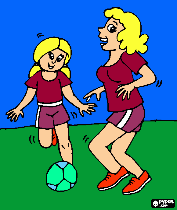 gratis malvorlagen Weibliche Spieler in einem Fußballspiel