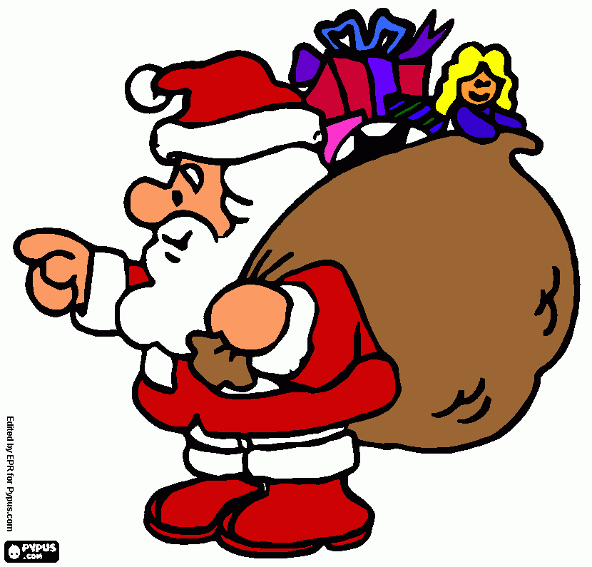 gratis malvorlagen Weihnachtsmann Fidel