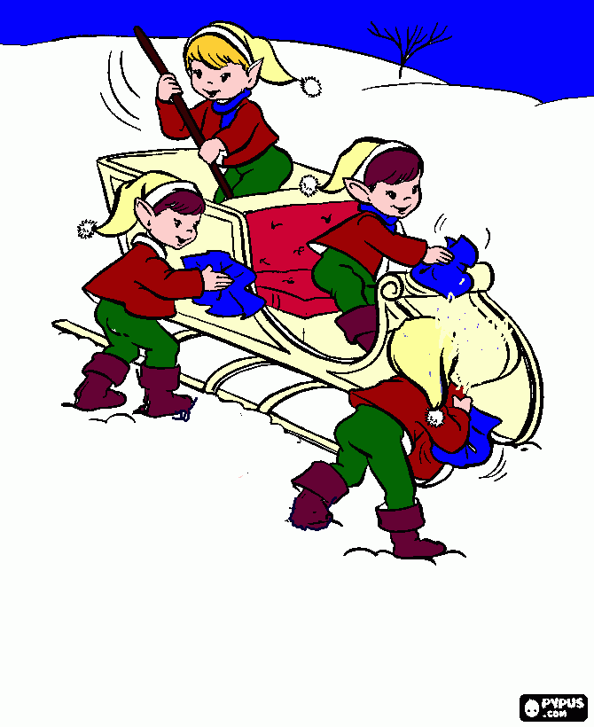 gratis malvorlagen Weihnachtswichtel :)