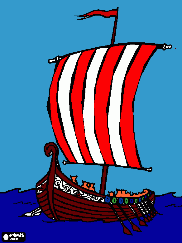 gratis malvorlagen Wikinger-Boot